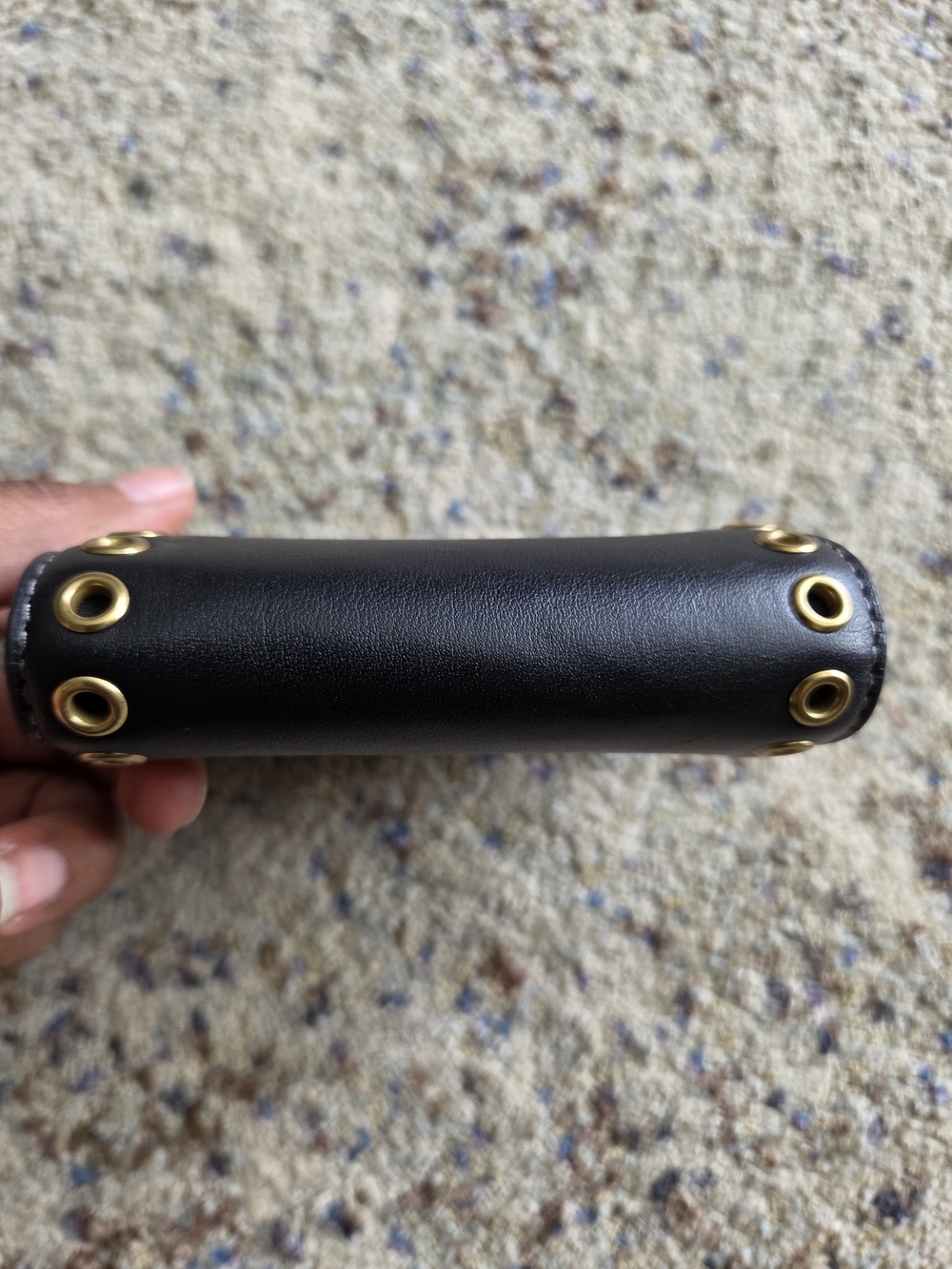 Coach Leather Grommet Snap Wallet Black Gold - Picture 6 of 10